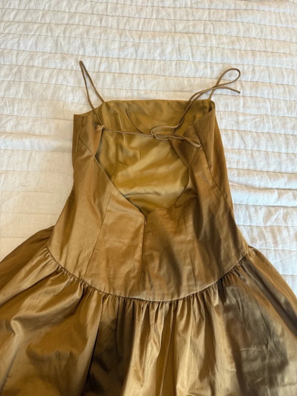 Brown Ruffled Hem Mini Dress - Picture 5 of 5